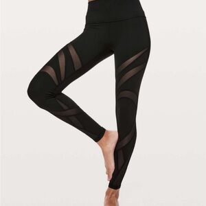 lululemon athletica Black High-Rise Mesh Panel Leggings